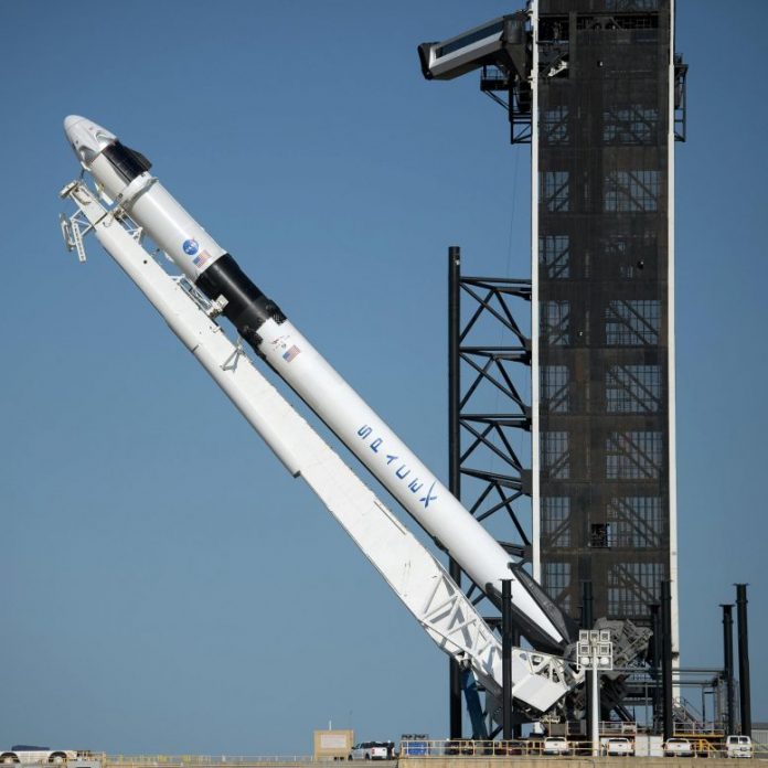 SpaceX Falcon 9 Rocket With Crew Dragon Spacecraft