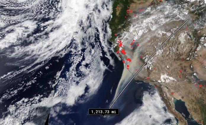 NASA Terra Satellite California Fires August 2020