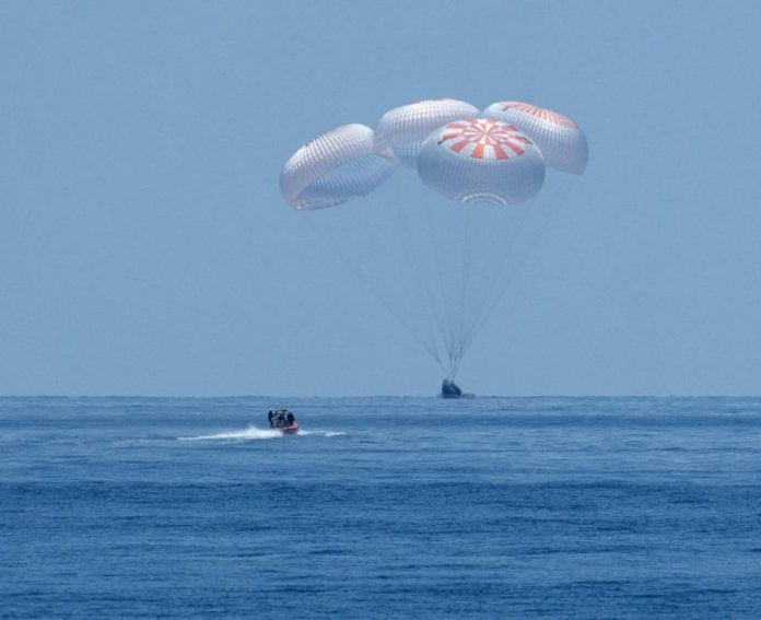 SpaceX Crew Dragon Endeavour Spacecraft Splashdown