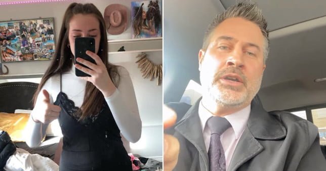 Karis Wilson in the outfit she was sent home from NorKam Senior Secondary School, in Kamloops, British Columbia, Canada, for because teachers said it could make them feel 'awkward'. Christopher Wilson's dad has spoken out against the school. 