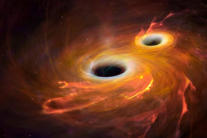 Black Holes Merging Illustration