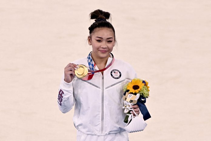 USA's Suni Lee wins gold in the women's individual all-around gymnastics final