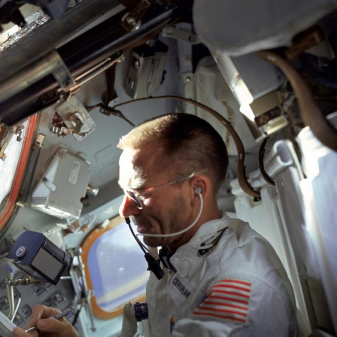 NASA astronaut Walter Cunningham Writes With Fisher Space Pen