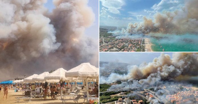 Fires in Pescara, Italy. 