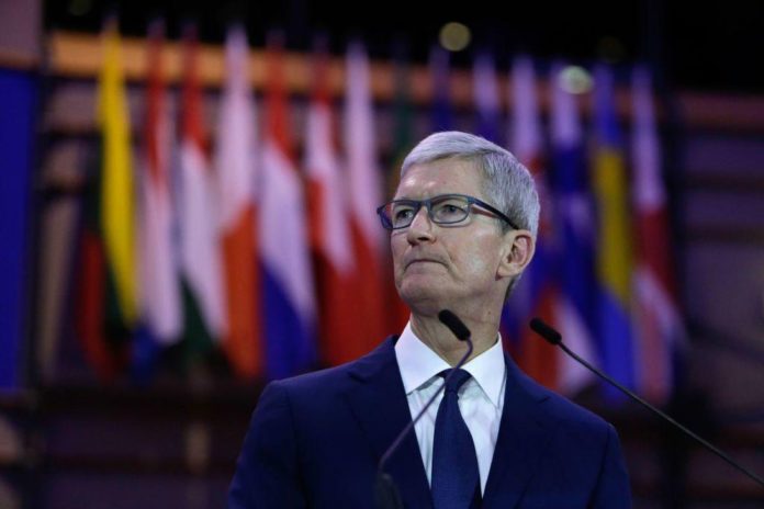 Tim Cook, CEO of Apple, at the European Parliament