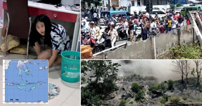Scenes in Indonesia after the earthquake struck. 