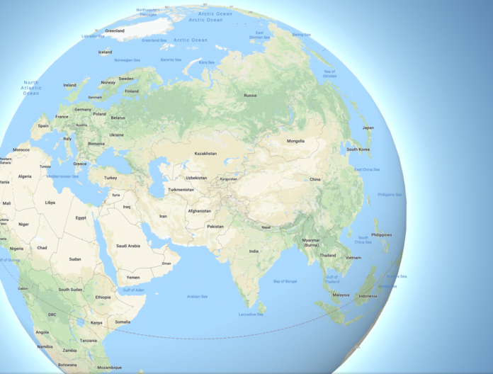 Google Maps' new Globe Mode.