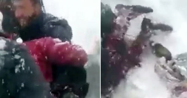 Incredible moment girl is rescued alive after being buried under avalanche