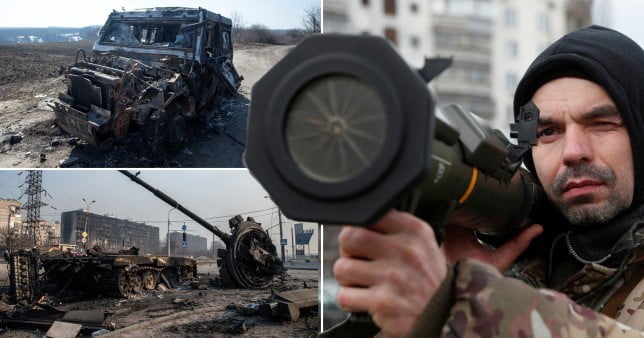 Destroyed tanks and military vehicles in Ukraine (Pictures: EPA/Reuters/AP) 