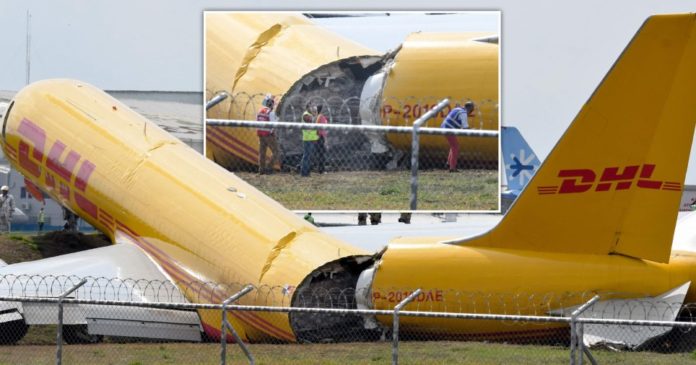 DHL cargo plane carrying hazardous materials split in two as it landed in Costa Rica