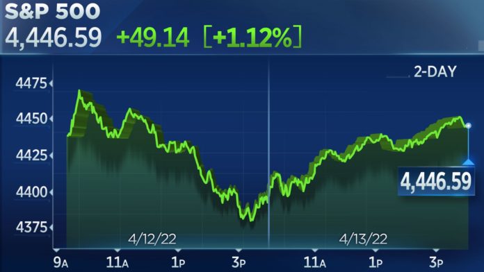 Stocks rally on mostly positive earnings, snapping 3-day losing streak for S&P 500, Nasdaq