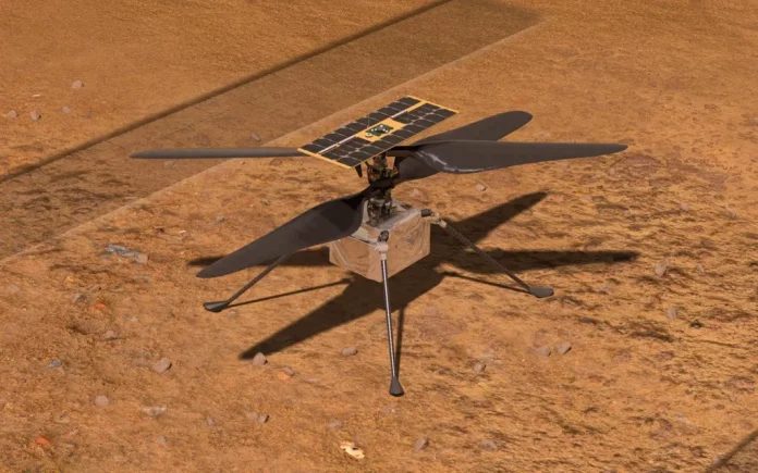 NASA Ingenuity Helicopter on Mars Illustration