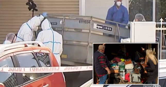Police swarmed the property in New Zealand after the grisly discovery (Picture: NewsHub/Storage Wars/Facebook)