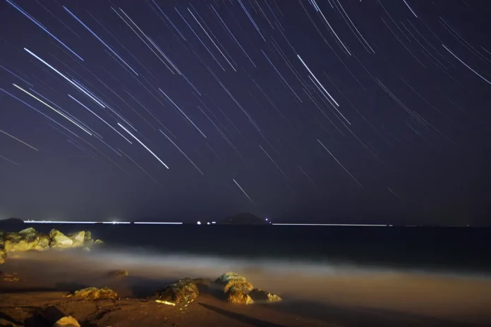 Perseid Meteor Shower Time Lapse Photo