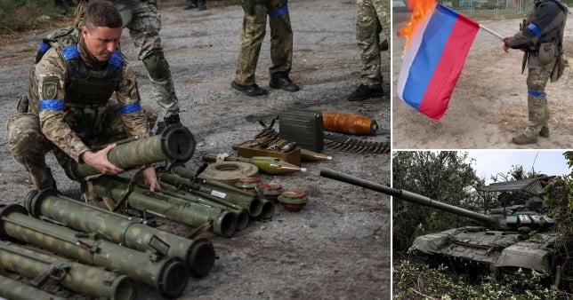 Ukraine is sweeping through miles of territory, sweeping up left-behind Russian ammunition (Picture: Reuters/AP/AFP/Getty)