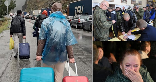  Russians flee to Georgia to escape call up to fight in Ukraine (Picture: Getty/AP/Reuters) 