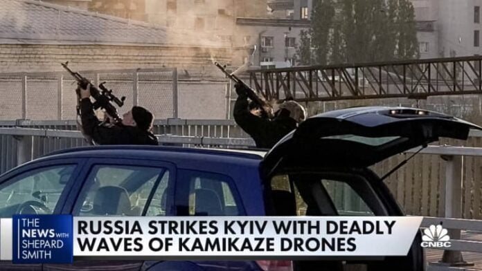 Russia unleashes kamikaze drones on civilian targets in Kyiv