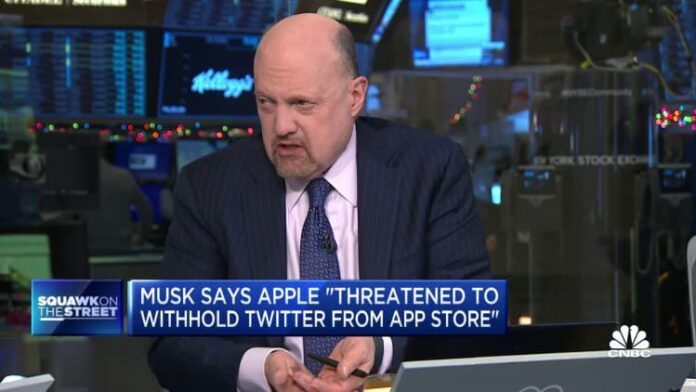 Elon Musk is as 'wrong as you can get' on Apple criticism, says Jim Cramer