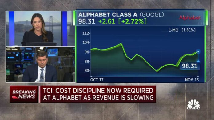 Activist investor call on Alphabet to cut costs amid slowing revenue