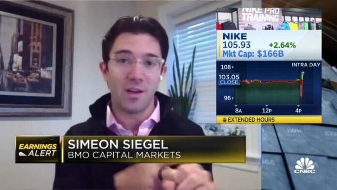Nike's gross margins will get better early next year, says BMO's Simeon Siegel