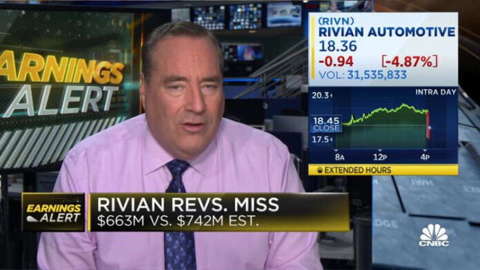 Rivian misses on revenue, shares down on lower guidance