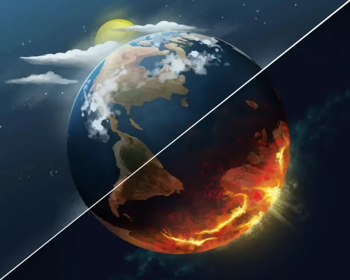 Global Warming Earth Before and After